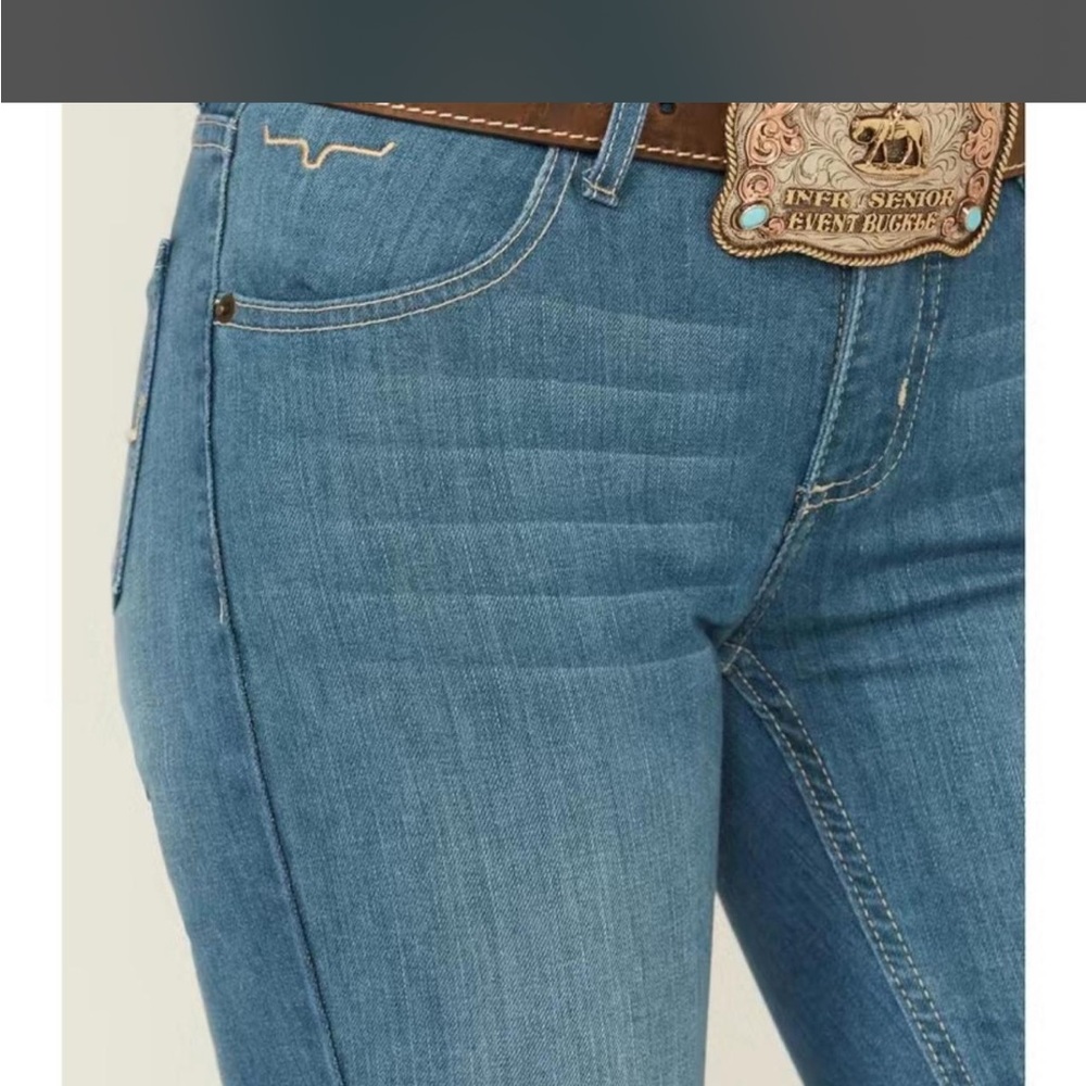 Kimes Ranch Light Blue Flare Jeans with Signature Back Stitch 0/36 - Picture 2 of 7